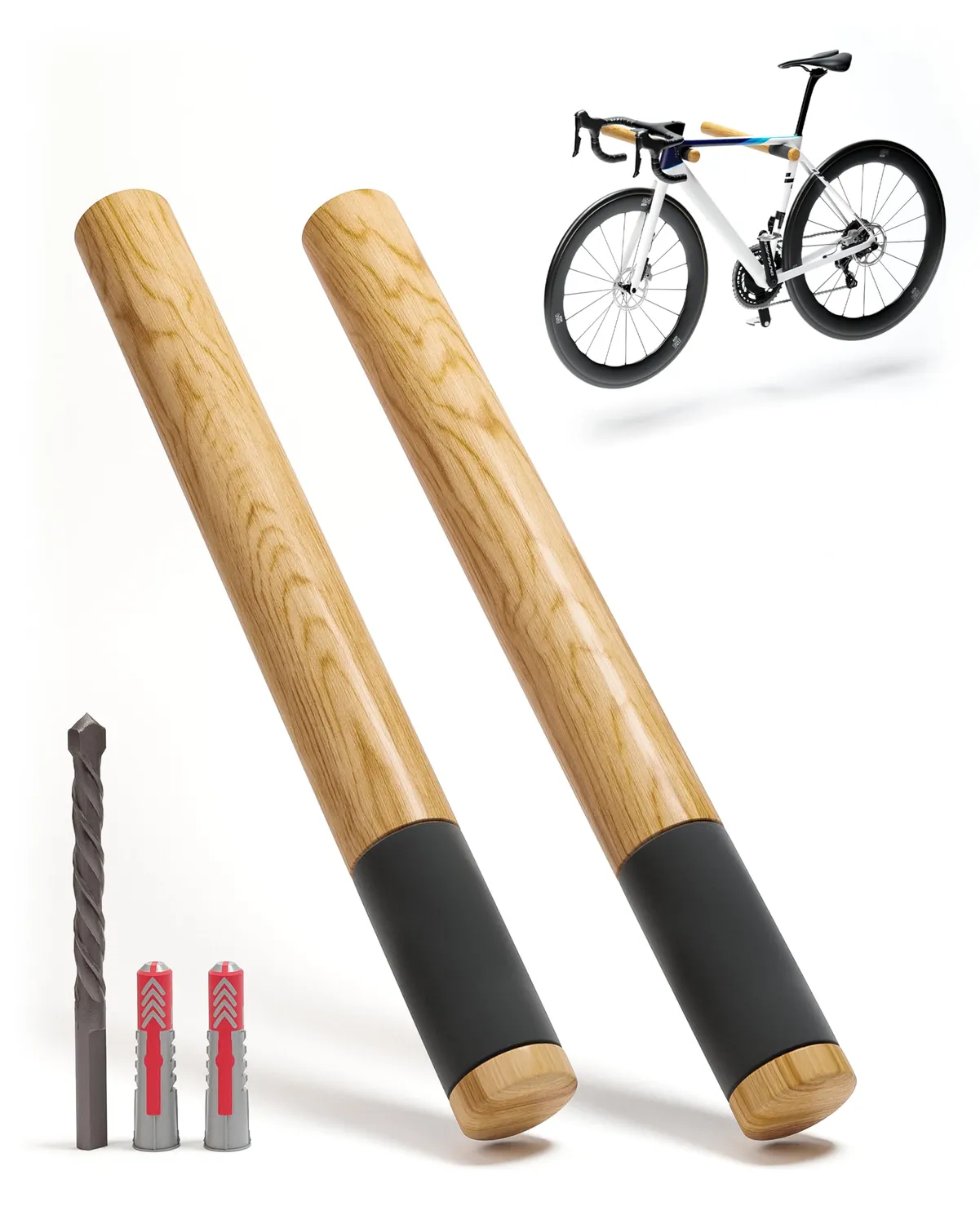 Borgen supporto bici parete legno nero 27 cm